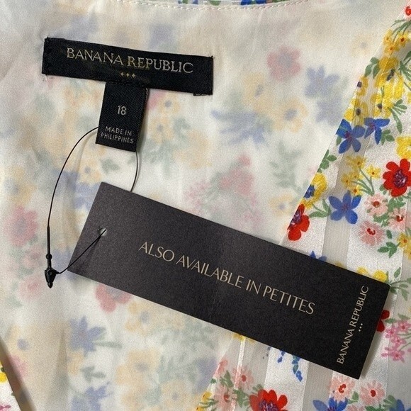 Banana Republic Floral Sleeveless Fit & Flare Dress Ruffle Tiered V-Neck Lined - Picture 9 of 15